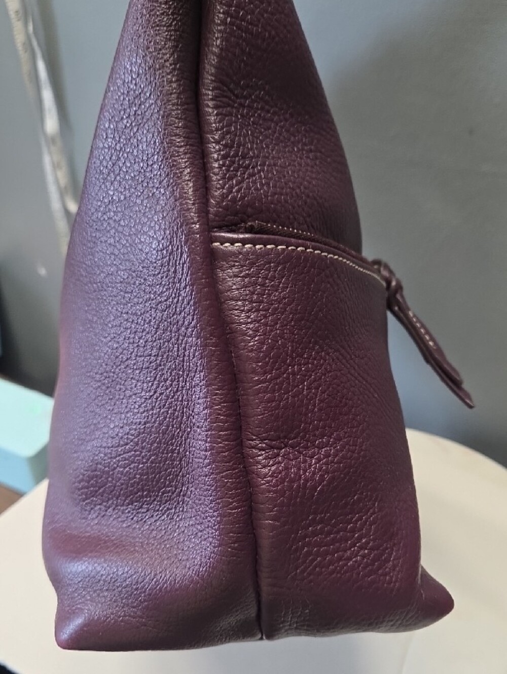 Dooney & Bourke Purple Pebbled Leather Hobo Shoulder Bag - Picture 4 of 13